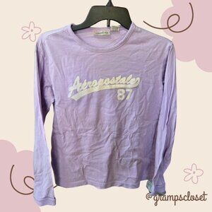 Aeropostale Long Sleeve Purple Tee with Sparkle Letters